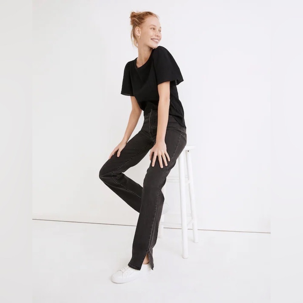 Madewell The Perfect Vintage Straight Jean in Nela Wash: Slit-Hem Edition 24